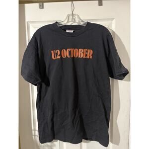 Vtg/Y2K U2 October Shirt Sz L Band Music Bono The Edge